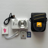 Pre-Owend NK Coolpix S6900 Digital Camera Bundle 🤍 ˚⊹ ⋆ 🐇 RARE Glossy White Digicam